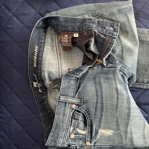 7 For All Mankind Roxanne Skinny Jeans Size 25-no stretch. And gray Size 14 - Picture 4 of 5